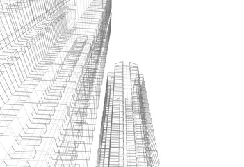 Architectural background vector 3d illustration