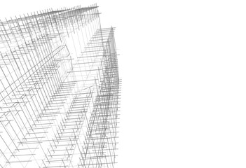 Architectural background vector 3d illustration