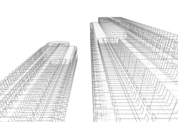 Architectural background vector 3d illustration