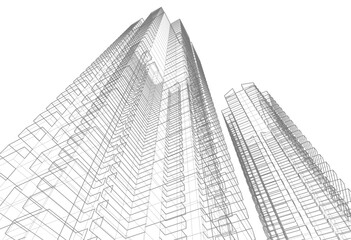 Architectural background vector 3d illustration