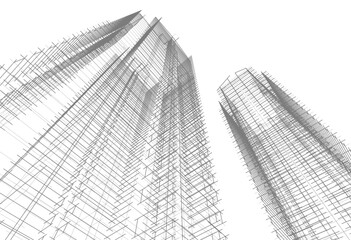 Fototapeta premium Architectural background vector 3d illustration