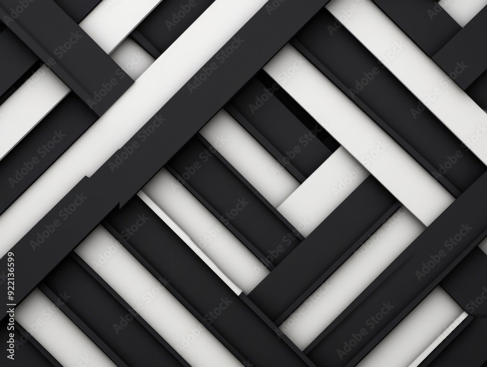 Poster symmetrical and minimalist geometric pattern composed of intersecting bold lines forming triangular 