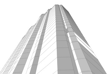 Obraz premium Vector illustration of building sketch on white background 