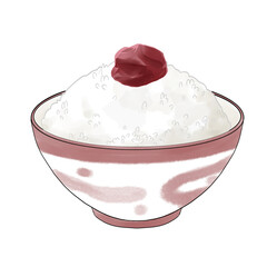 ご飯　梅干し
