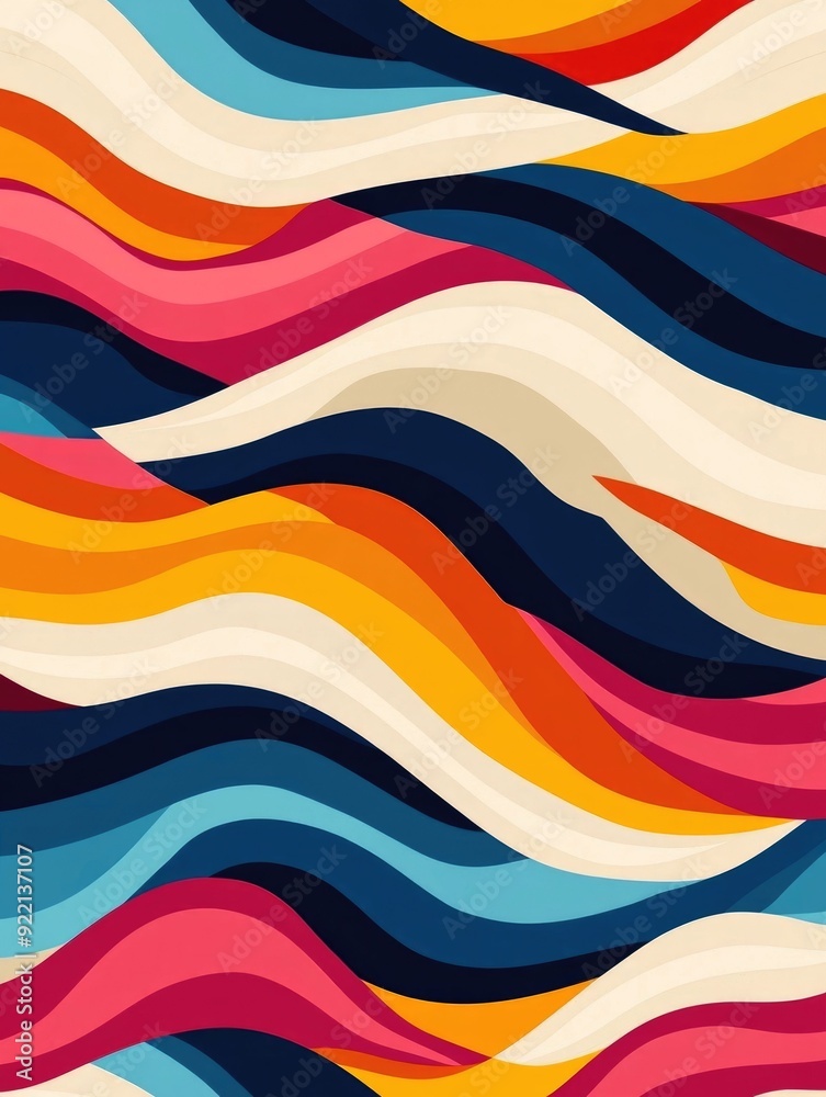 Poster captivating abstract composition featuring geometric shapes patterns and a harmonious vintage color 