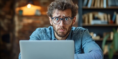 Exhausted Office Worker Facing Burnout at Night
