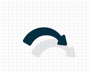 Vector dark color icon with shadow on light checkered background