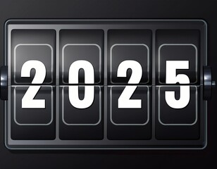 Analog counter counting to 2025 background. Time-lapse speed. Happy new year eve number counter. 4K footage motion graphic video rendering.