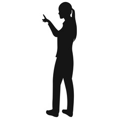 man in jacket pointing up vector silhouette