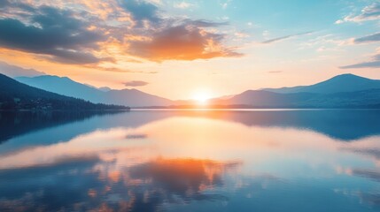 Majestic Mountain Lake Sunset