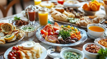 Delicious traditional Turkish breakfast 