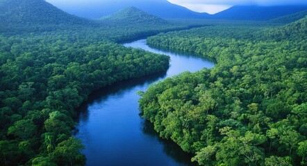 Obraz premium Daintree Australia. Aerial View of The Daintree Rainforest Jungle in Tropical Queensland