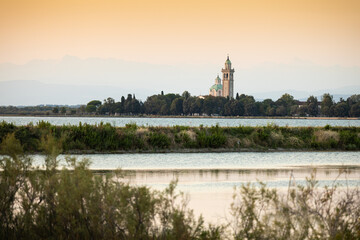Church on Maria Barbana island, Grado, Italy