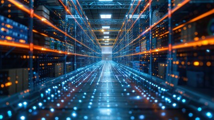 Fototapeta premium Data Center - A Futuristic Perspective