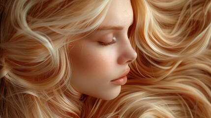 Naklejka premium Blonde Beauty Hair Close-Up