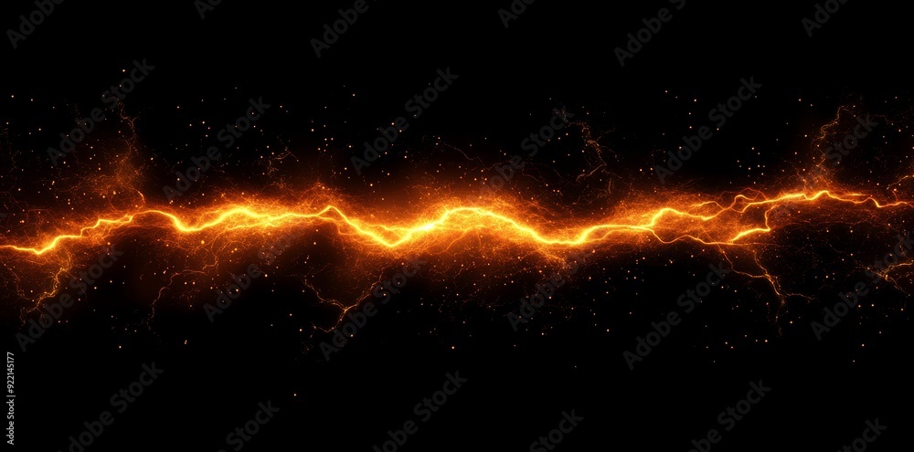 Poster isolated massive lightning bolt with branches. electric bolt.