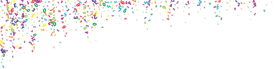 Flying colorful digits and numbers. School math