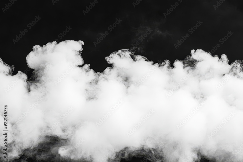 Poster fog and smoke overlays on black background misty texture for text or space