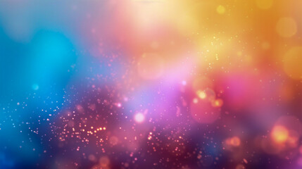 Glittering Gradient Background with Hologram Effect Featuring Magic Lights, Fairy Sparkles, Gold Stars, and Festive Blurs Creating a Dreamy and Enchanting Atmosphere for Fantasy Designs