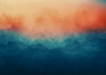 Minimalist Blurred Blue and Orange Gradient with Grainy Texture - Soft Edged Abstract Shapes, Modern Design, Neutral Palette, and High-Resolution Minimalist Aesthetic
