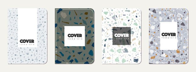 School diary cover design. Terrazzo abstract