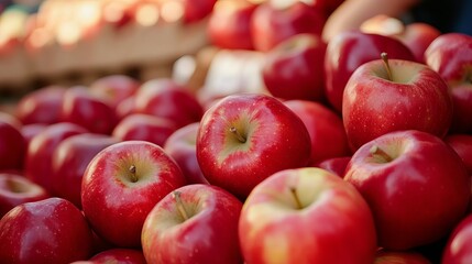 Red Apples on the Market Stall 