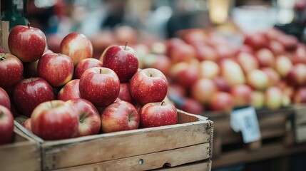 Red Apples on the Market Stall 