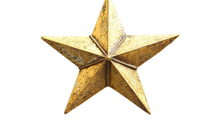 Obraz premium Vintage golden star, isolated on white background