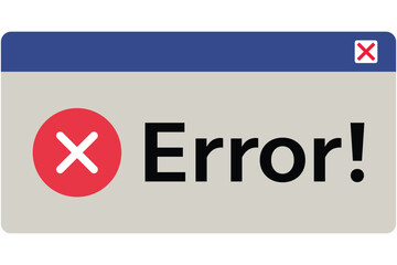 Error warning sign on white background. Warning triangle with exclamation mark. The failure sign of loading