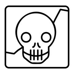 Skull and Crossbones Warning Sign Outline Icon