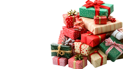 Pile of gifts, isolated on white background