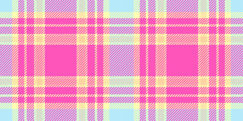 Gift card background seamless plaid, quiet vector fabric pattern. Folklore check texture tartan textile in light and pink colors.