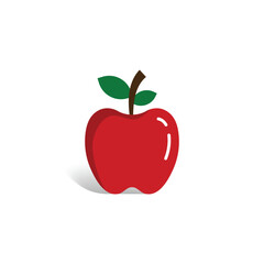 Isolated vector apple on a flat white background.
Editable vector single apple fruit with a drop shadow.