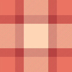Usa seamless background tartan, bedding fabric plaid vector. Diagonal check textile texture pattern in red and peach puff colors.
