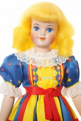 Fototapeta premium Vintage doll with yellow hair