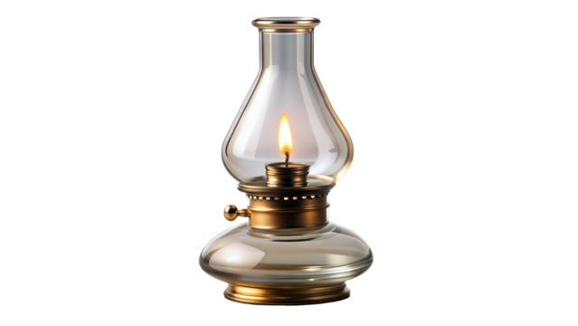 Oil lamp isolated on transparent background