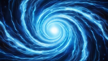 中央から広がる青い雷. Blue Lightning Spreading from the Center.  AI generated.