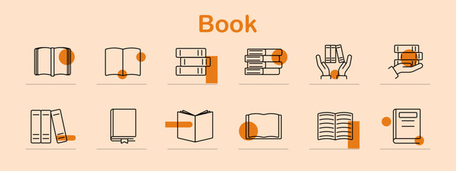 Book set icon. Open, stack, bookshelf, reading, education, knowledge, literature, library, study, textbook, publication, learning, pages, novel, cover, reading material, classroom, academics.