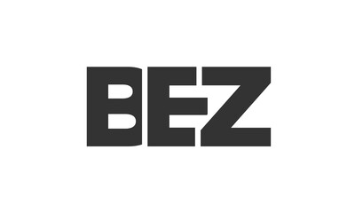Obraz premium BEZ logo design template with strong and modern bold text. Initial based vector logotype featuring simple and minimal typography. Trendy company identity.