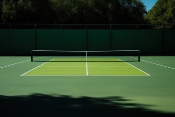 A tennis court outdoors racket sports.