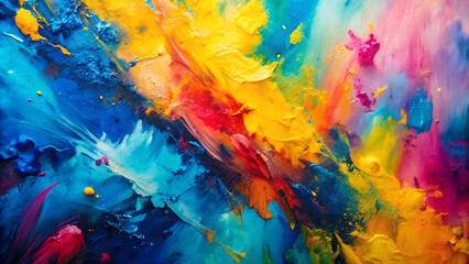 abstract painting of a blue and pink abstract