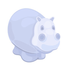 Vector cute illustration of hippopotamus isolated on white background