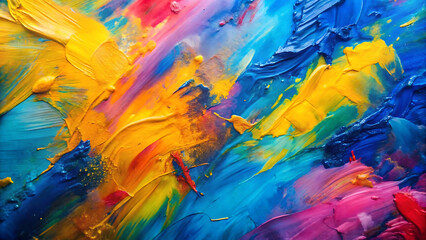 abstract painting of a blue and pink abstract