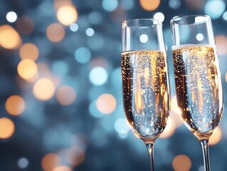 Sales Success Speech or Toast Graphic representation of a speech or toast given to celebrate sales success with illuminated light effects.