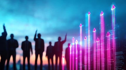 Illustration of a leaderboard showing top sales performers with radiant light effects highlighting success.