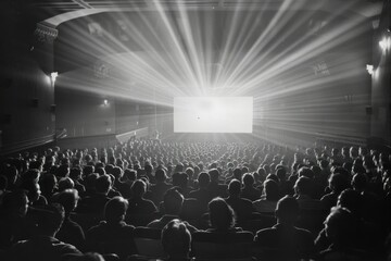 Obraz premium Movie theater architecture auditorium audience.