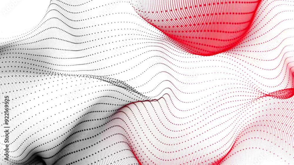 Poster abstract motion digital black and red dots wave animated futuristic technology background. abstract 