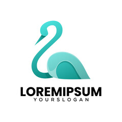 Fototapeta premium swan logo design vector template