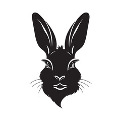 Animal face silhouette vector style with white background