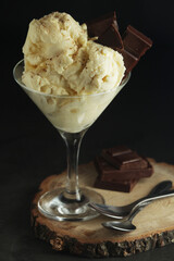 Ice cream scoops in an ice cream bowl	
